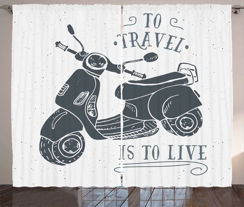 Tende Universali ABAKUHAUS 280x245 | Motivo Moto Sketch Blu Grigio