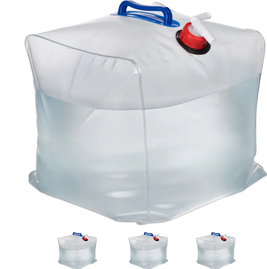 Bidon d'eau pliable de 20L pour camping, randonnée et survie