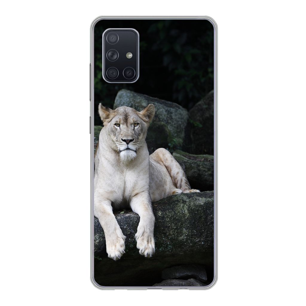 MuchoWow Handyhülle Schutzhülle Hülle für Samsung Galaxy A71 Löwe - Wilde Tiere - Porträt Silikon Softcase Handy Hülle - Kartenbesitzer