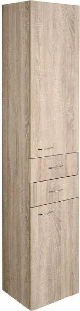 Armoire de rangement salle de bain étroite ZOJA 35cm Chêne Platine 51222