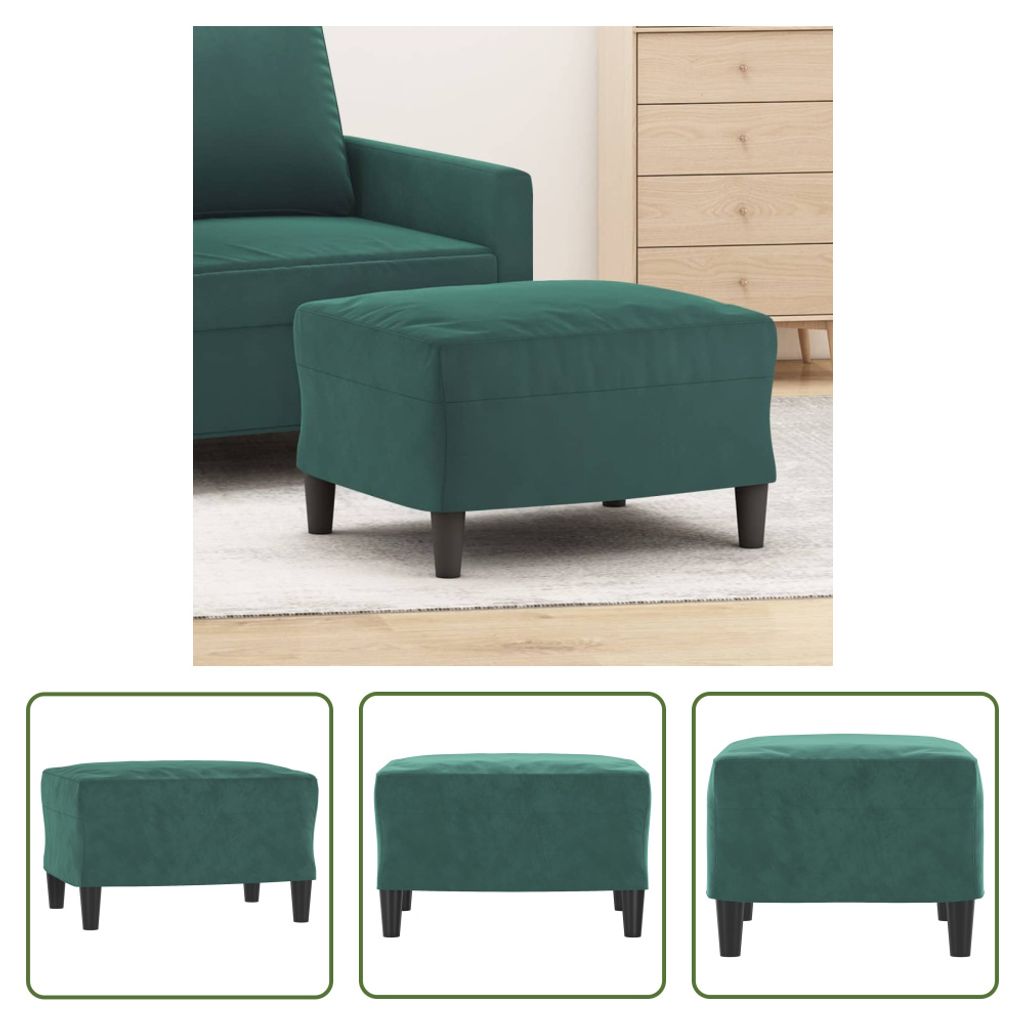 The Living Store Fußhocker Dunkelgrün 60x50x41 cm Samt