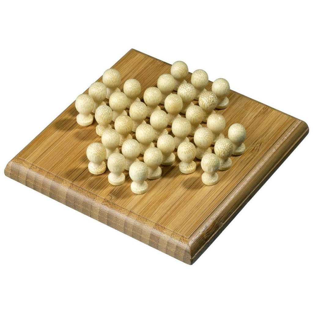 Solitaire Mini Reisespiel aus Bambus für 1 Spieler ab 8 Produktbild 