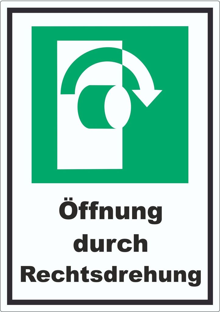 Öffnung durch Rechtsdrehung Aufkleber A7 (74x105mm)