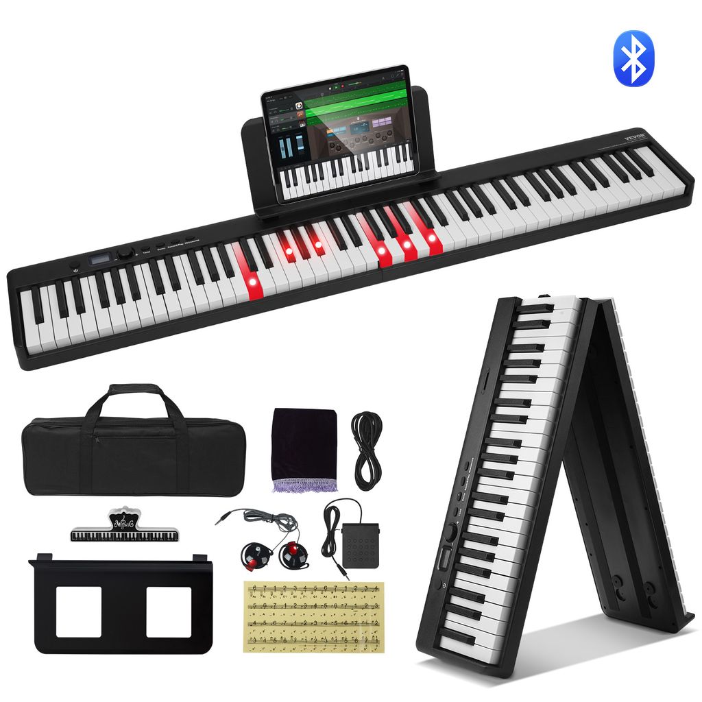 VEVOR 88-Tasten-Klappklavier, Bluetooth und MIDI, tragbar, Produktbild