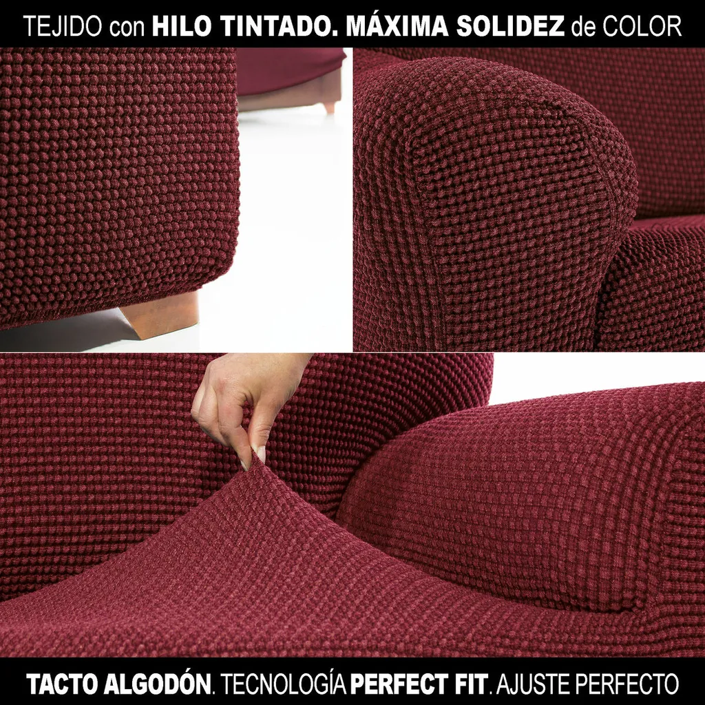 Copridivano 3 Posti Bordeaux SOFASKINS - Antistress e Lavabile - 4
