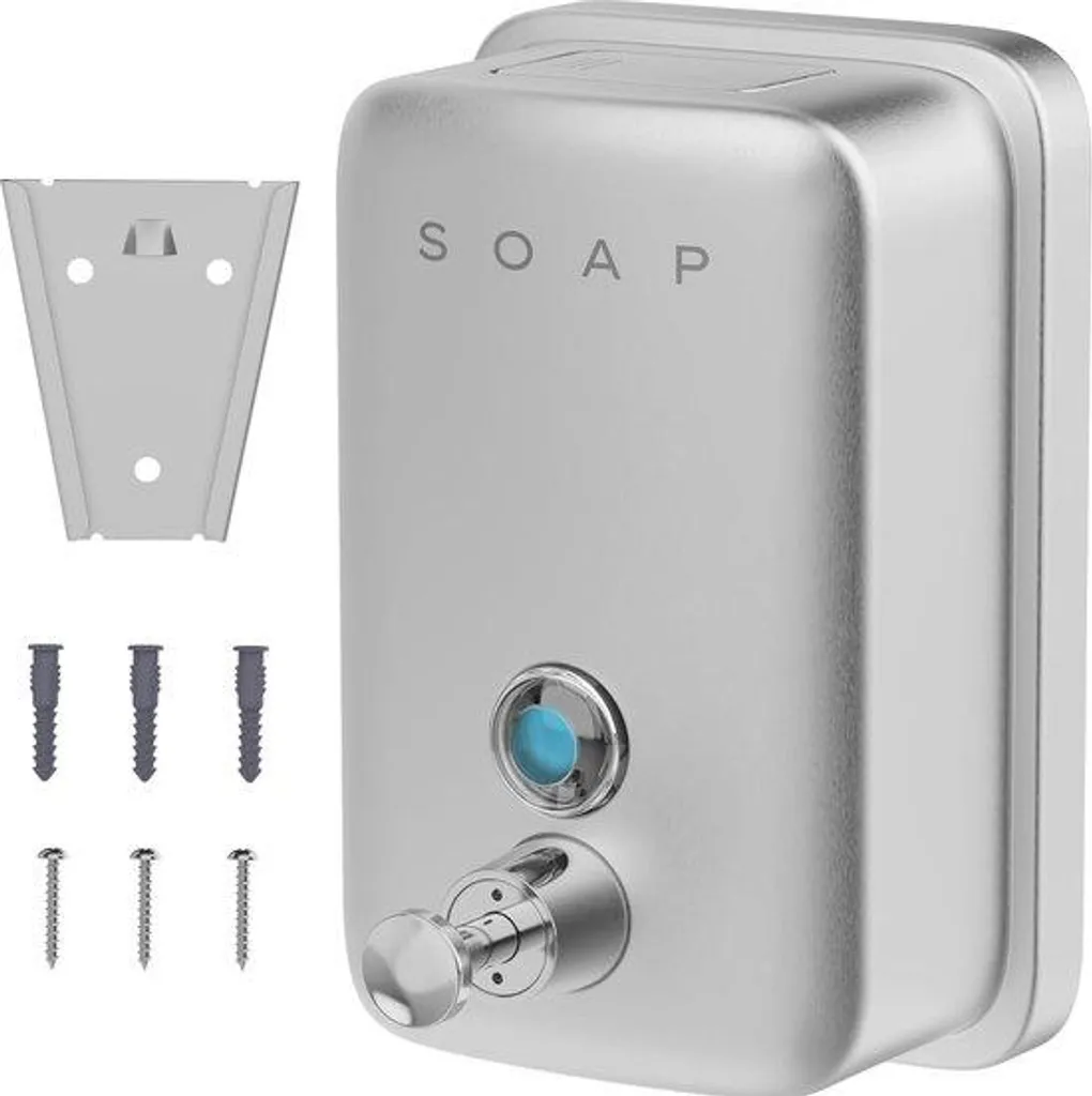 Distributeur de savon en inox 500 ml, finition luxe pour salle de bain