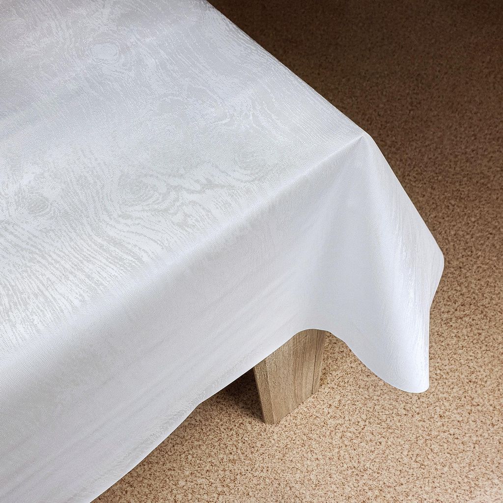 Wachstuchtischdecke 140x120 cm - Fiona Weiß - Wachstischdecke mit wasserabweisender und lebensmittelecht PVC-Beschichtung - Outdoor-Tischdecken f...