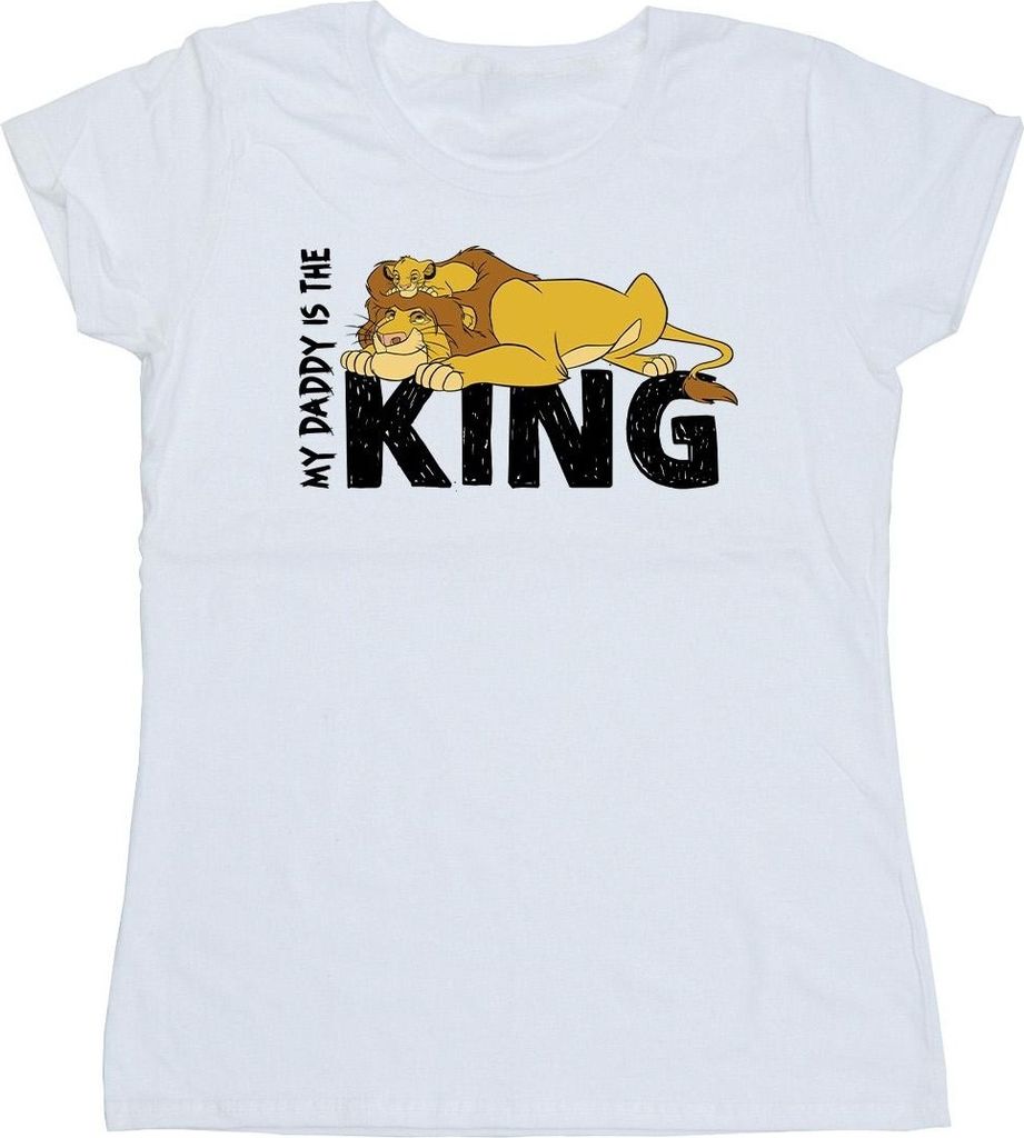 Disney - "The Lion King Daddy Is King" T-Shirt für Damen BI25323 (XXL) (Weiß)