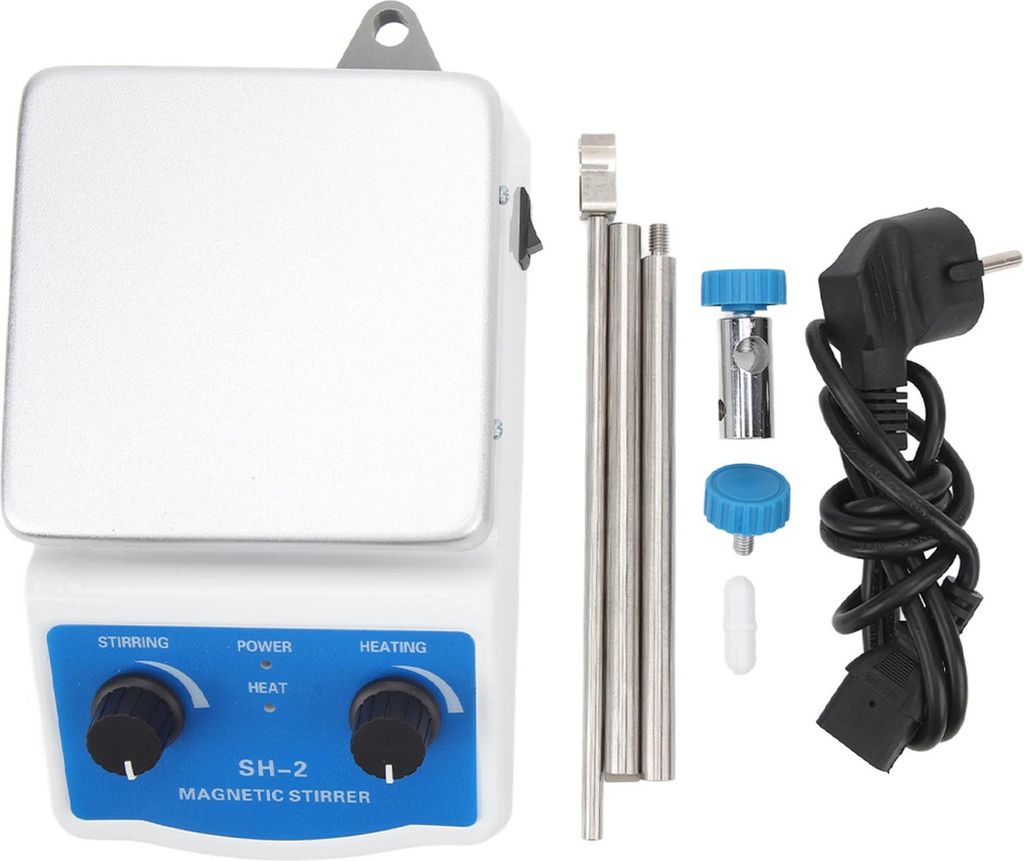 Magnetrührer Heizplatte Heizplattenmischer 662H 350 2000ml 100?1600RPM stufenlos einstellbar für Labor EU Stecker 220V