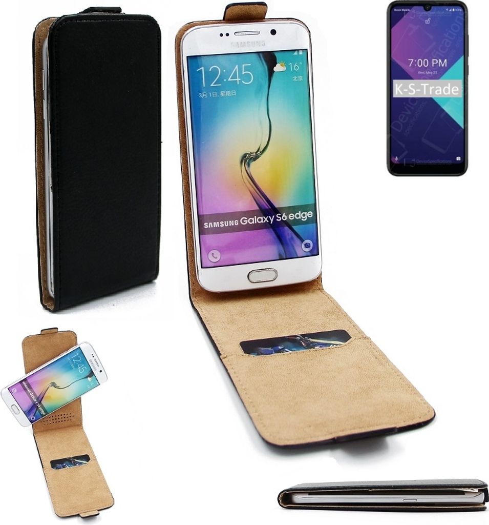 K-S-Trade Schutzhülle Handyhülle kompatibel mit Wiko Ride 3 Flipstyle 360° Smartphone Tasche, schwarz, Case Flip cover