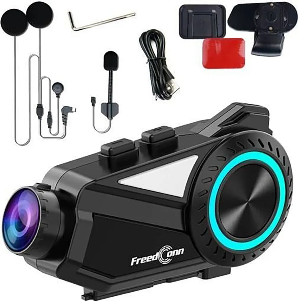 Intercom Bluetooth pour casque de moto avec dashcam vidéo 1080p - 2