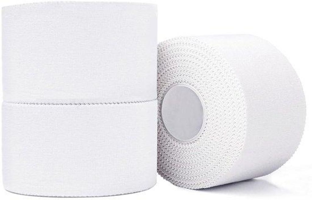 Sportband - atmungsaktiv - Set aus 3 - schwarz - 100% Baumwolle - 3,8 cm x 10 m