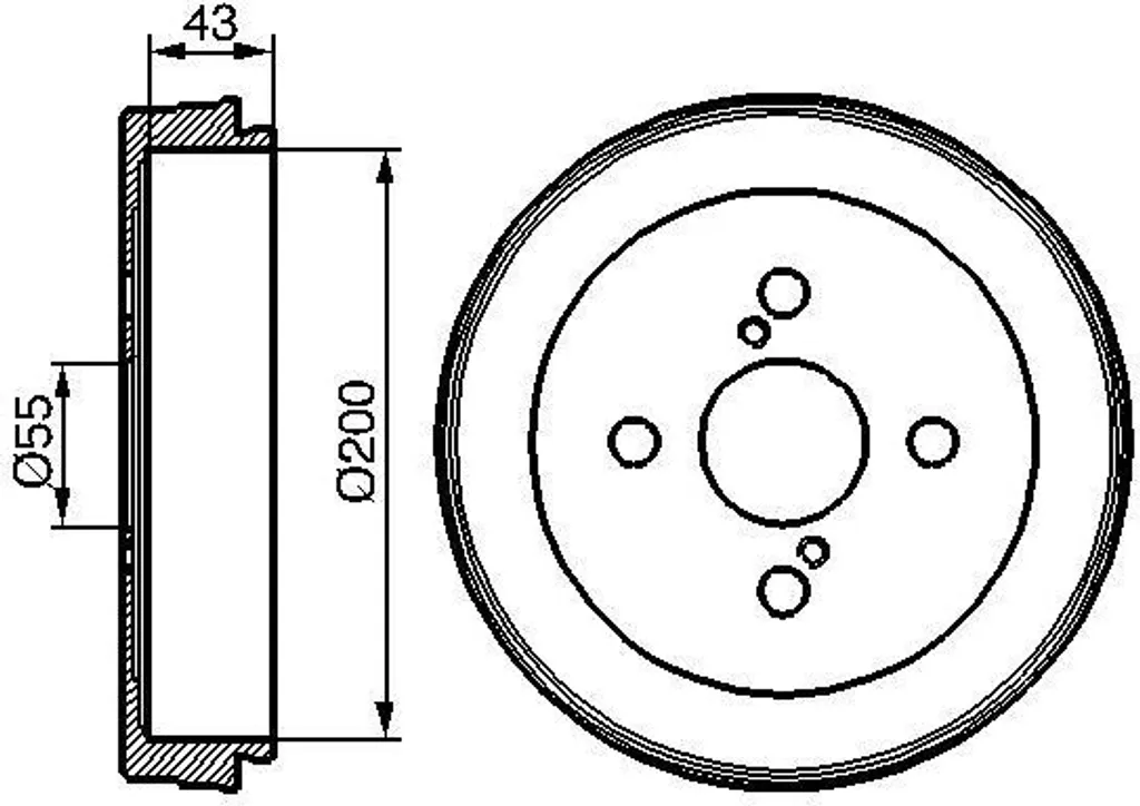 Tambour de frein arrière Bosch pour Toyota Yaris P1 et Verso P2 - OE