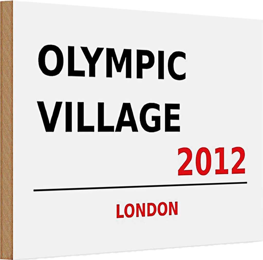 Holzschild London 30x20cm Olympic Village 2012