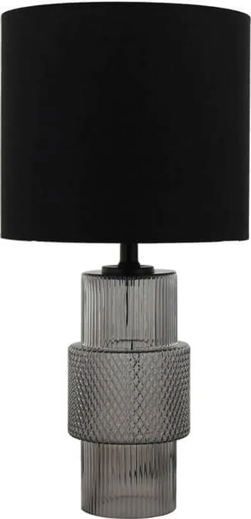 Lampe de chevet grande taille verre gris YUKI - Ambiance chambre cosy