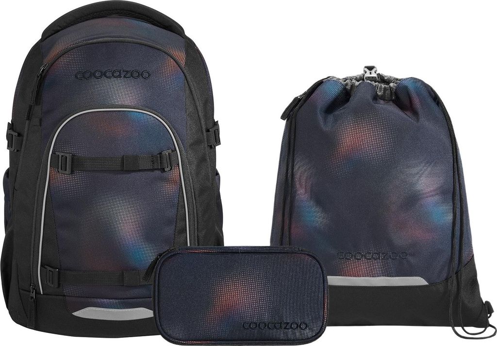 Coocazoo Mate Rainbow Illusion Schulrucksack Set 3tlg.
