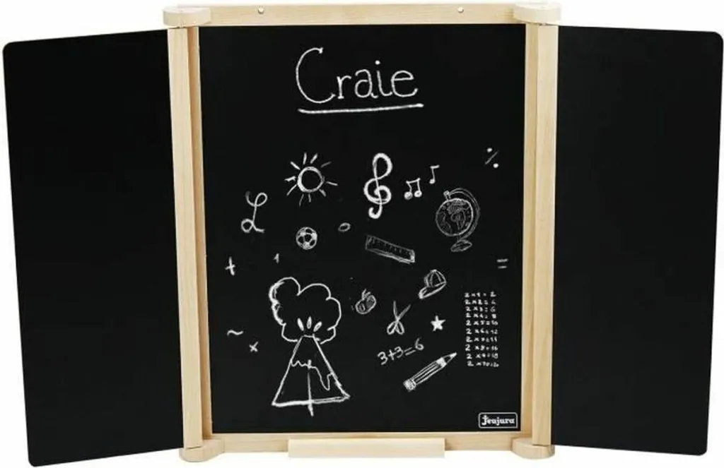 Jeujura Planche Double Face à Trois Feuilles en Bois 82x56 cm avec Accessoires