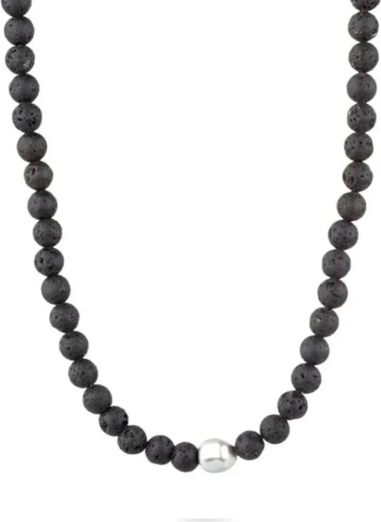 Collier Radiant RH000043 maille fine en argent rhodié finition brillante