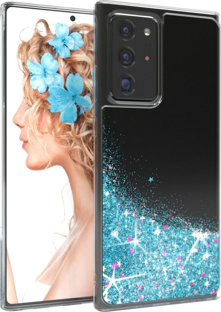 EAZY CASE - Glitzer Hülle kompatibel mit Samsung Galaxy Note 20 Ultra / Note 20 Ultra 5G Glitzer Schutzhülle, Soft Case, Backcover Transparent mi...
