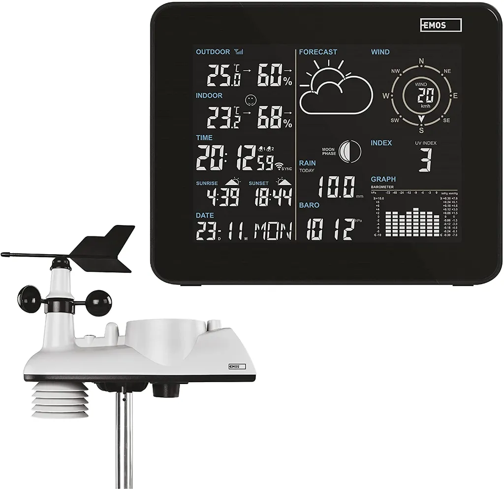 Station météo domestique sans fil EMOS E5059 pour jardin et maison pro