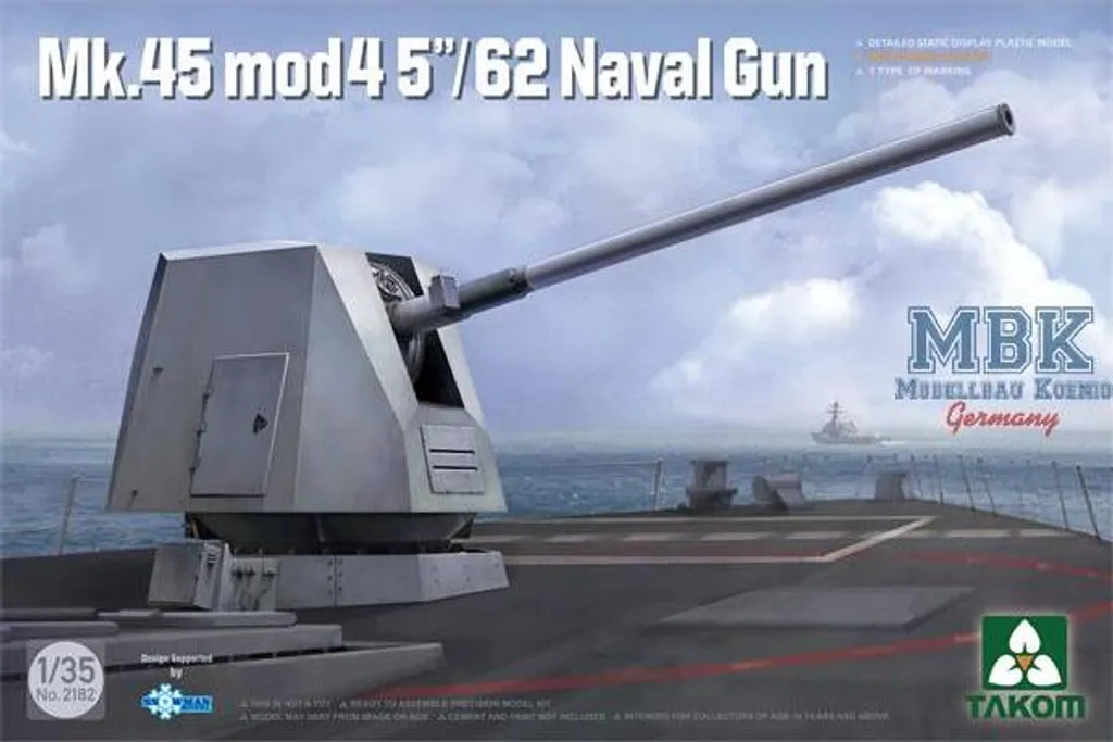 Réplique Canon Naval Mk.45 Mod.4 TAK2182 : Détails Précis 5''/62