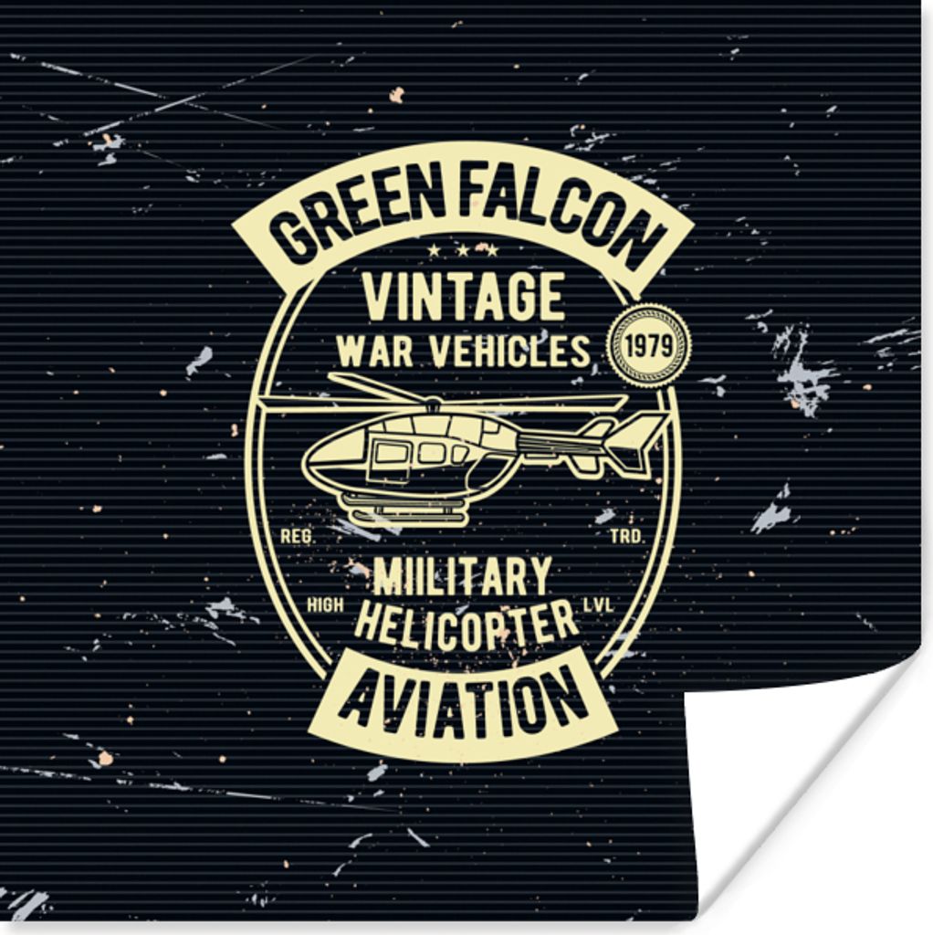 MuchoWow Poster Hubschrauber - Fahrzeug - Retro 100x100 cm - Babyzimmer