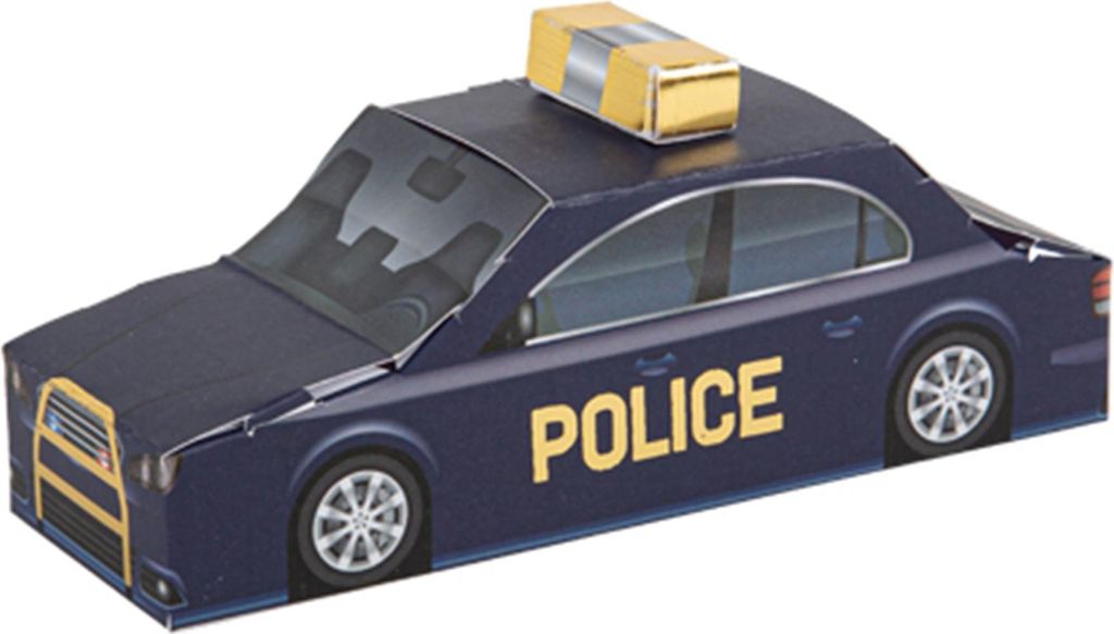 8 Gastgeschenk Boxen Polizeiauto 15 x 5 x 5 cm dunkelblau - Einheitsgröße