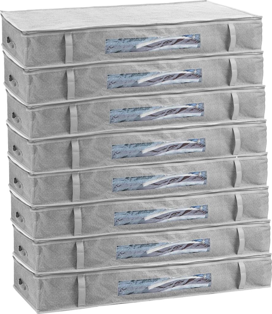 Unterbettkommode 8er Set mit Sichtfenster, Aufbewahrungsbox Produktbild 