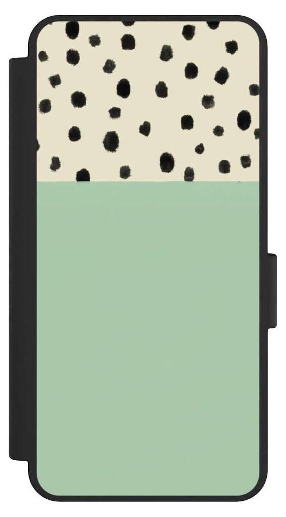 NIVOCASE Klapphülle für Samsung Galaxy S25 Edge Handyhülle aus Kunst Leder NIVOflip schwarz Abstrakt Boho Polka Dots