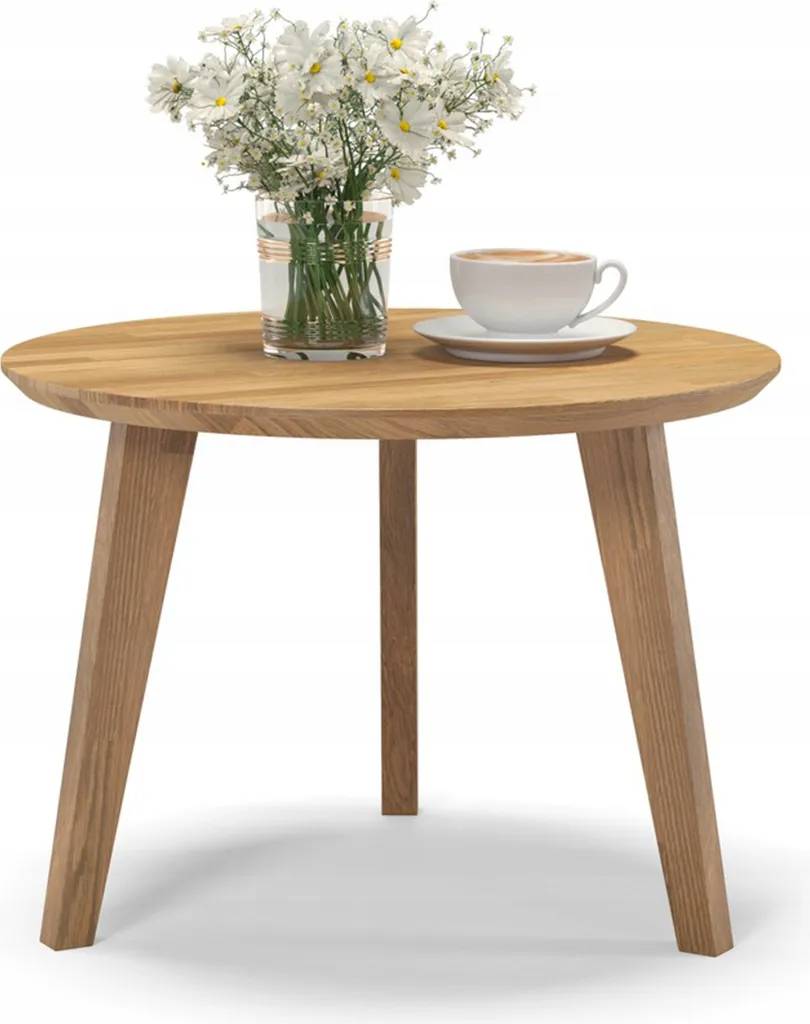 Tavolino da Salotto Rotondo Quercia Naturale 50cm - Stile Senza Tempo
