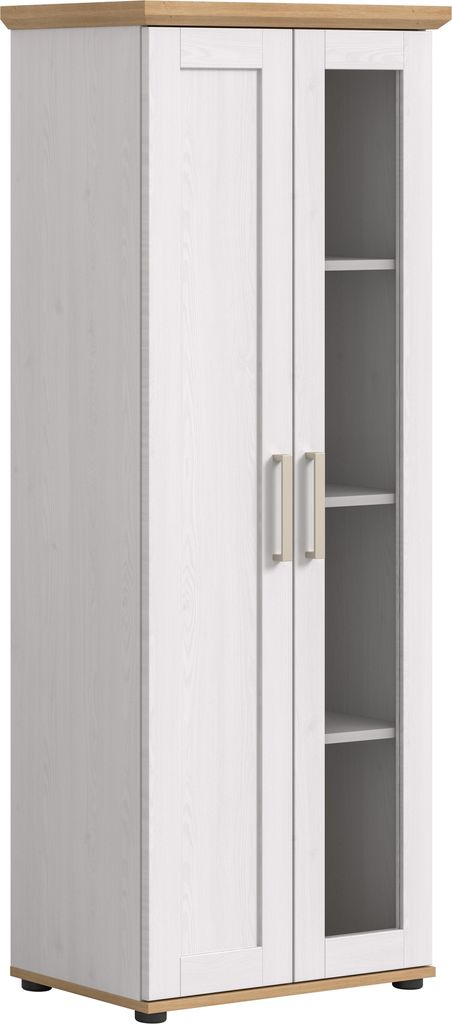 Vitrine >Verona< 2 Türen, re./ li. montierbar, Sibiu Lärche Nachbildung - 64x161x37cm (BxHxT)