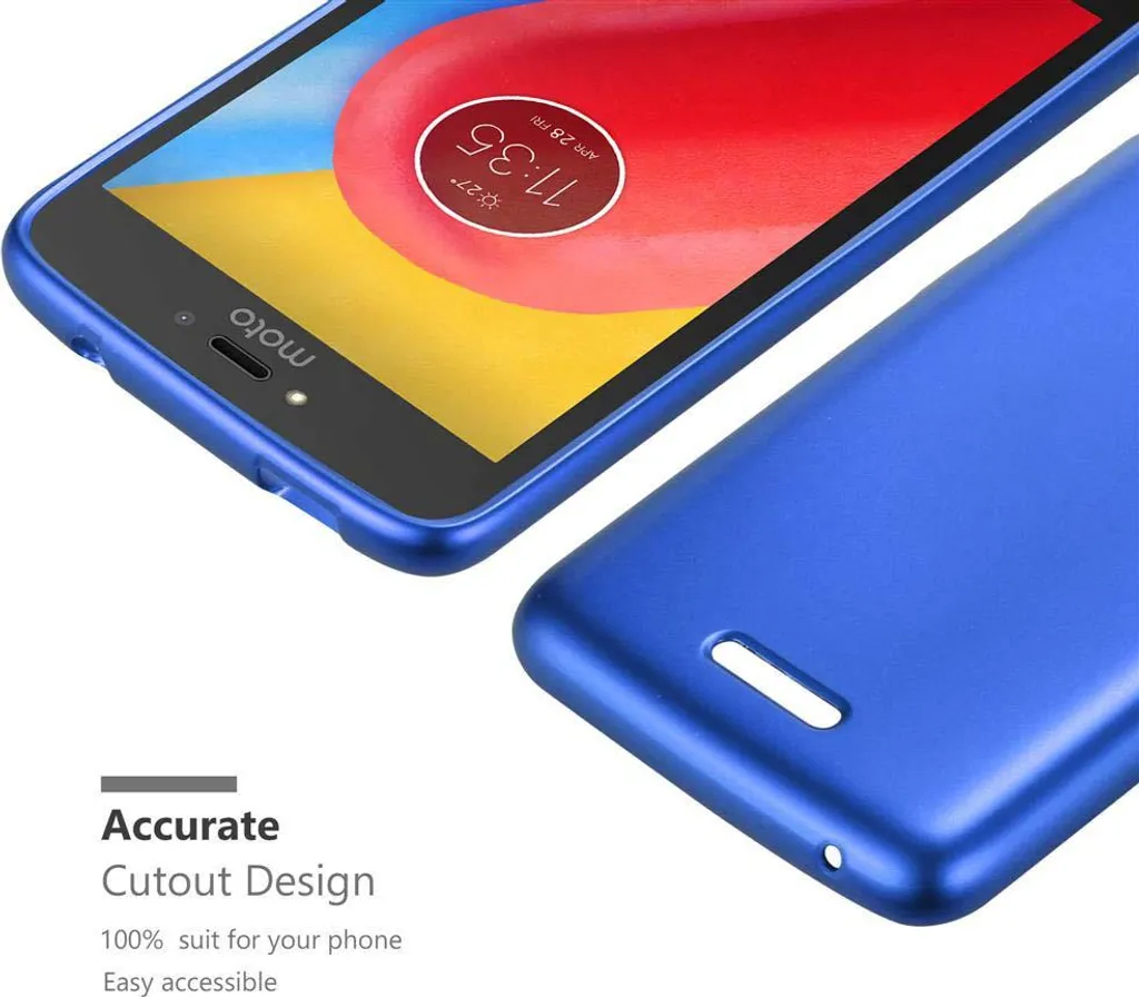 Cadorabo Custodia protettiva per Motorola MOTO C Custodia in blu Custodia per telefono cellulare Custodia in silicone TPU Custodia di copertura - 5