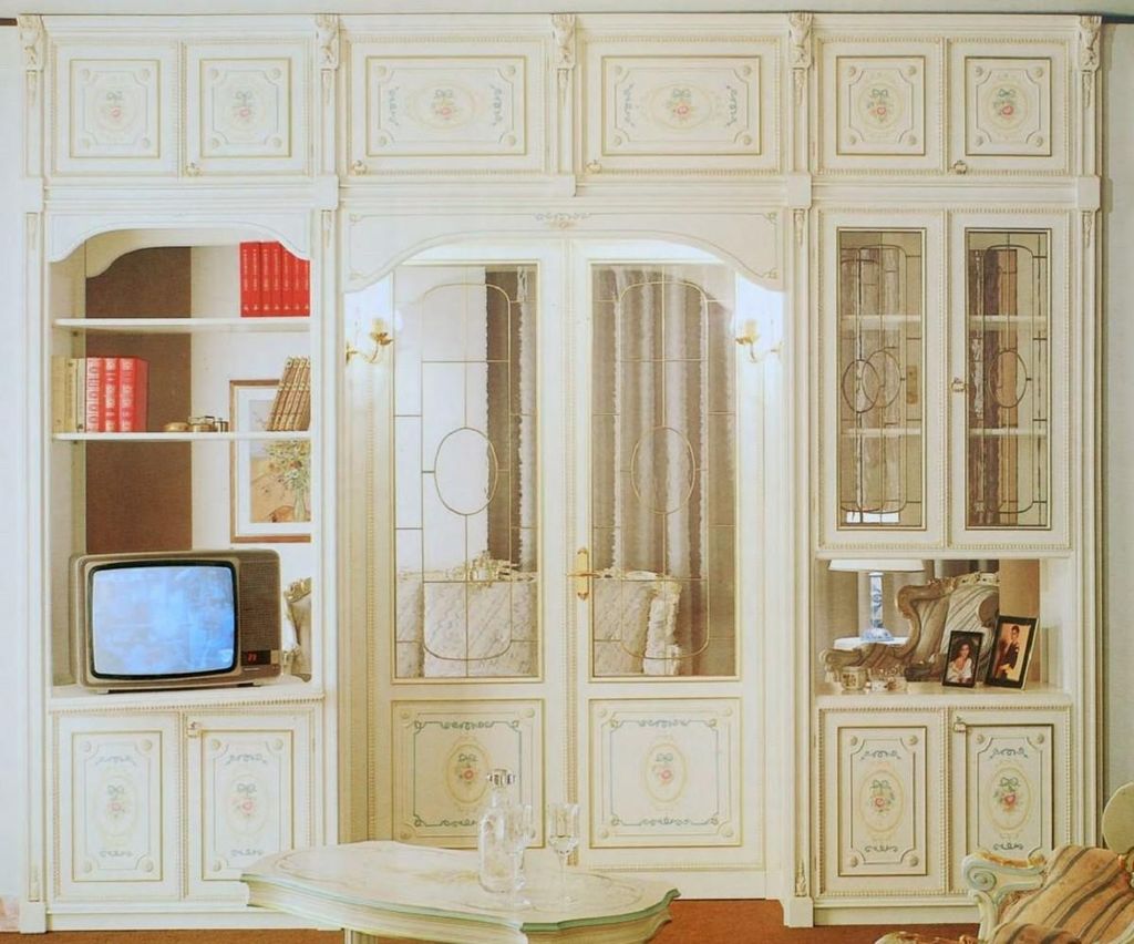 Casa Padrino Luxus Barock Schrank Weiß / Mehrfarbig / Gold - Barockstil Massivholz Wohnzimmerschrank - Barock Wohnzimmer Möbel - Luxus Qualität ...