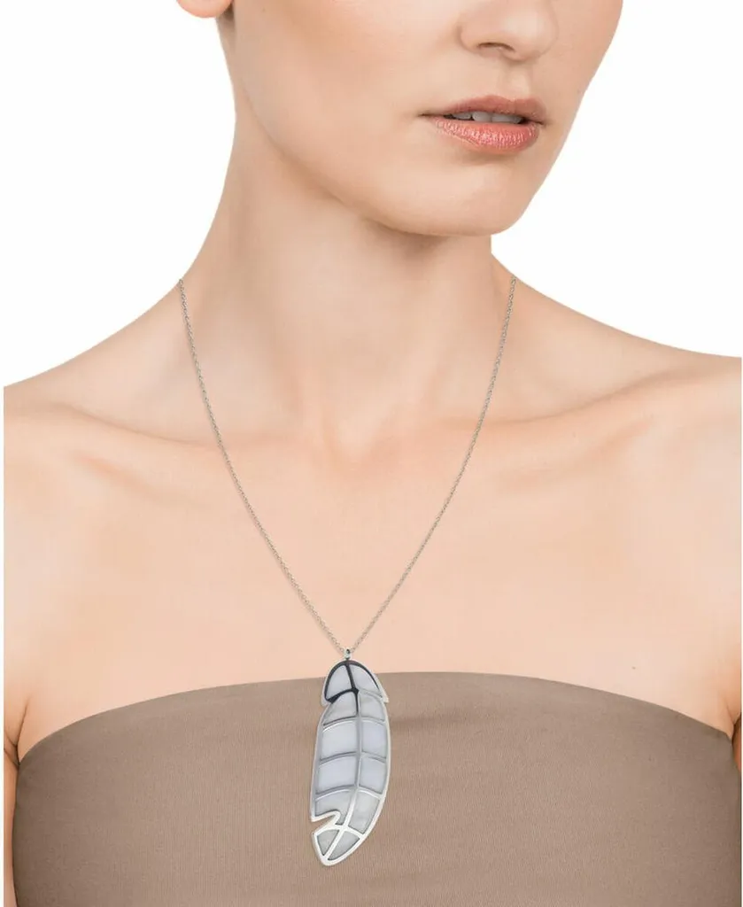 Collier en acier avec plume Kiss 15123C01000 - Bijou élégant et raffiné