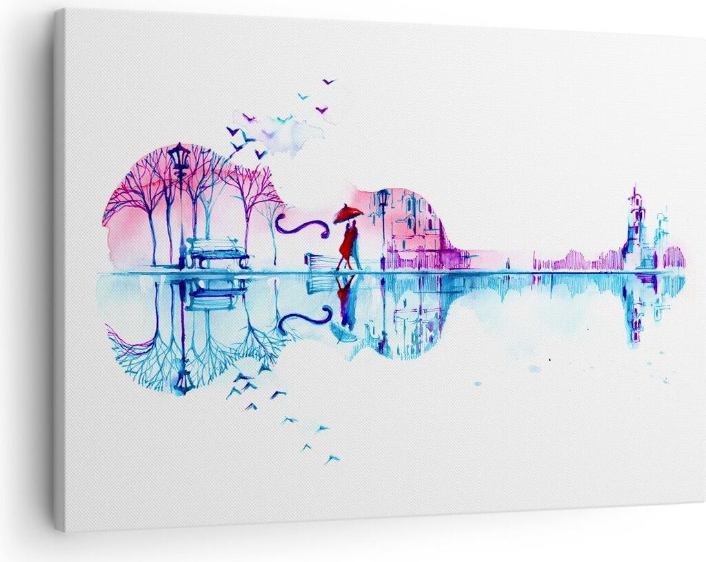 Bild auf Leinwand - Leinwandbild - Violine Walk regen Produktbild 