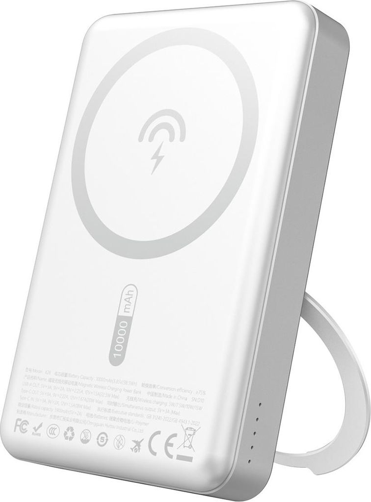 Powerbank Dudao K28 10000Mah Pd 22.5W Mit Magsafe Mit Metallgehäuse Und Ring-Basis - Silber