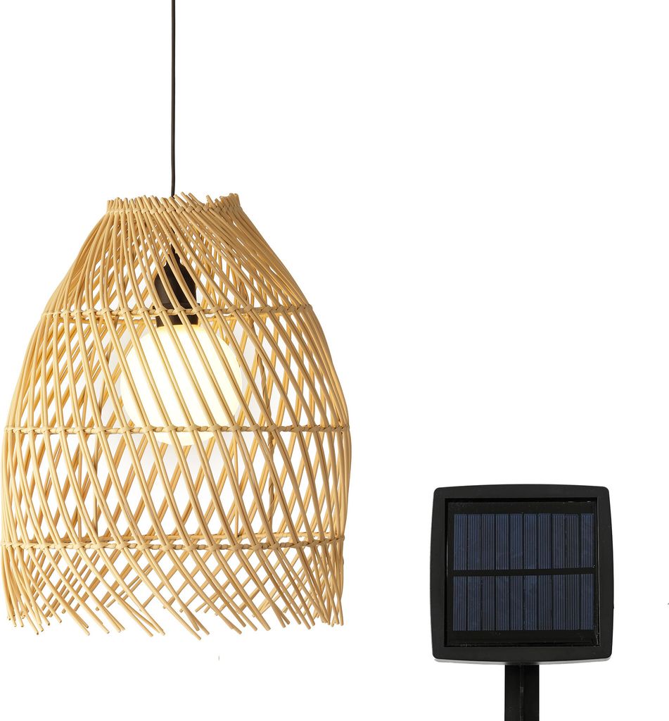 Solar Gartenleuchte LED Hängelampe 28x36cm Kunststoff Warmweiß