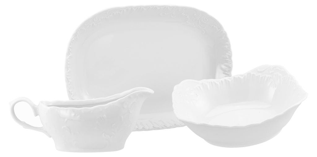 CreaTable, 12621, Rokoko Weiss, Serviergeschirr 3-tlg, Produktbild 
