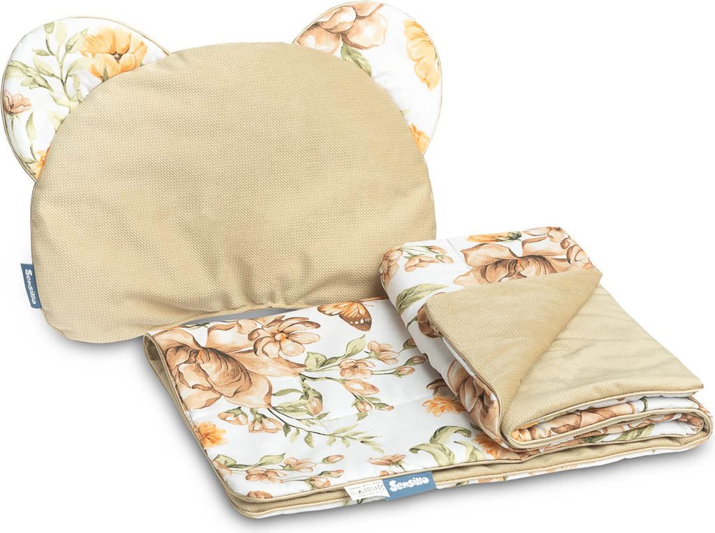 SENSILLO Bettzeug für Kinderbuggy, Kinderwagen und Kinderbett - Beige