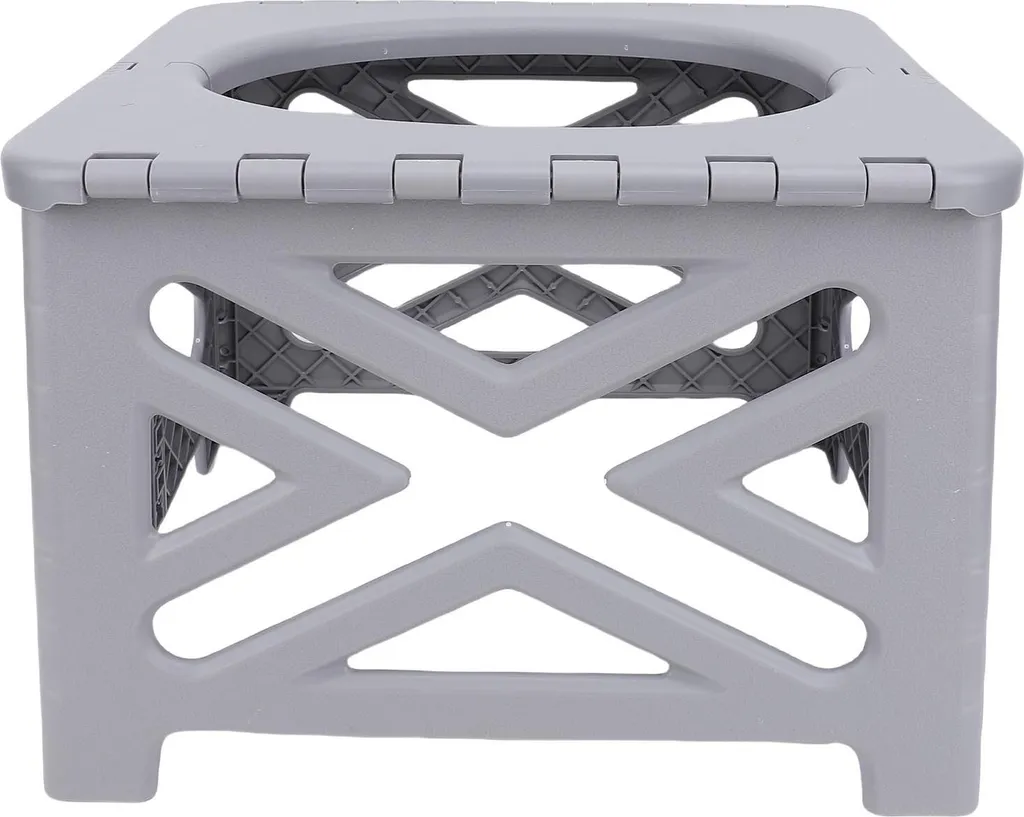 Toilettes de camping portables et pliables avec couvercle - Gris 100kg