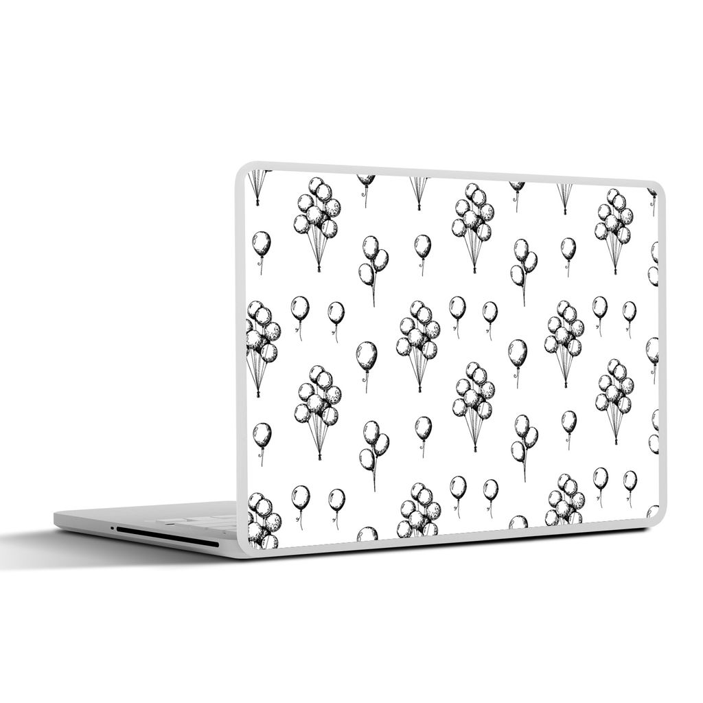 MuchoWow Laptop Aufkleber Sticker Cover Ballon - Muster - Schwarz und Weiß 30x22 cm - Laptop-Sticker