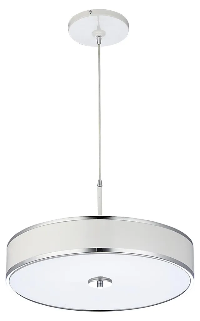 Lustre design JAZZ blanc et chrome 5 lumières en métal pour le salon