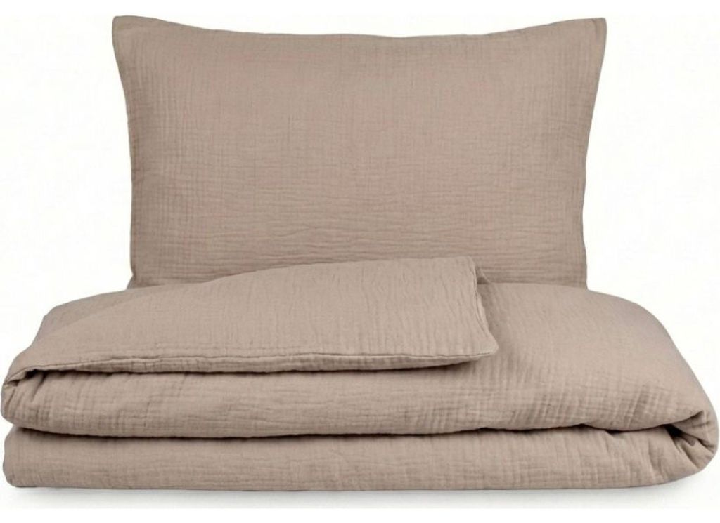 Musselin-Bettwäsche beige Produktbild 
