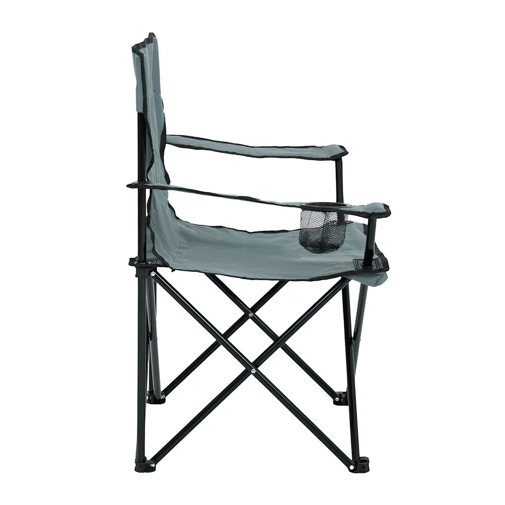 Chaise de Camping Compacte Anter Gris - Structure Pliable Ultra Légère