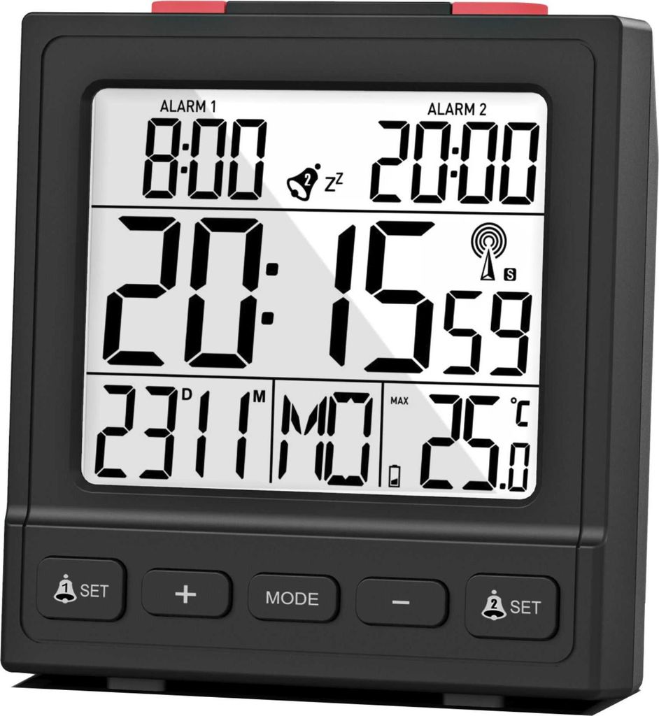 Mebus Funk-Wecker mit Thermometer / Funk-Uhr / Automatische Produktbild 