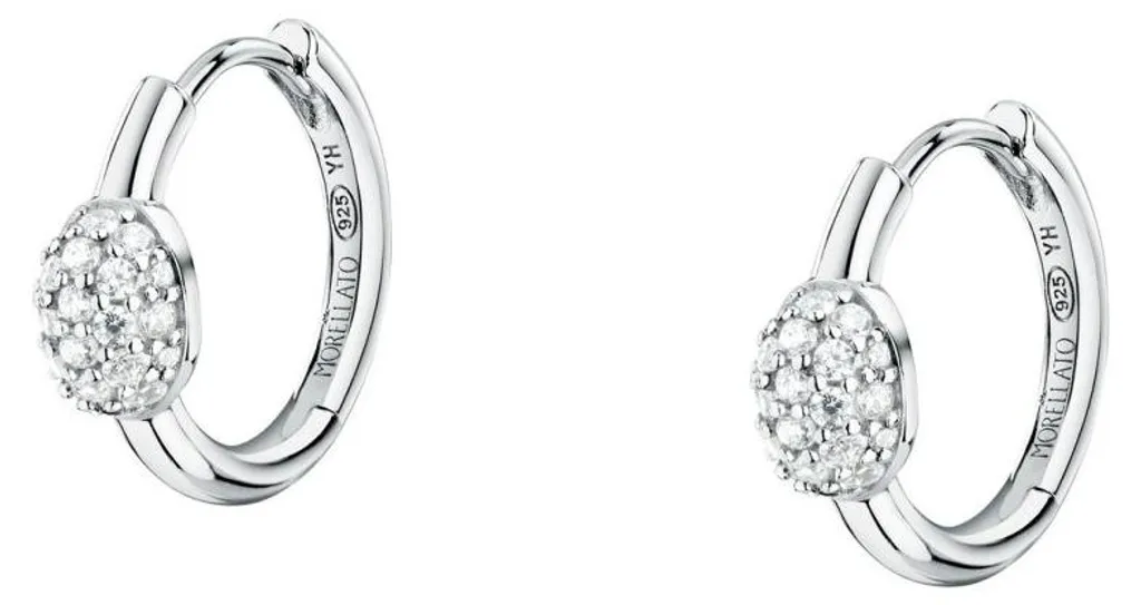 Bague solitaire pavée en argent et oxydes de zirconium scintillants