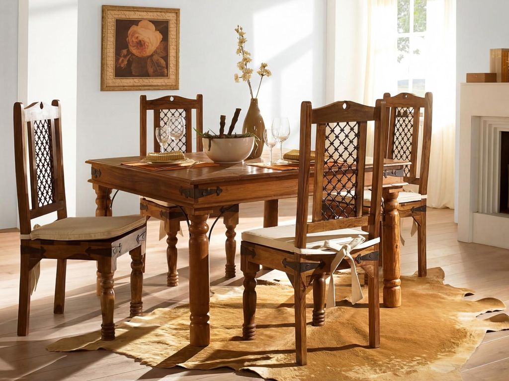 Essgruppe Merlow 148x90 + 4 Stühle