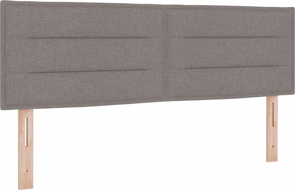 vidaXL LED Kopfteil mit LED-Lichtleisten Taupe 144 cm Stoff