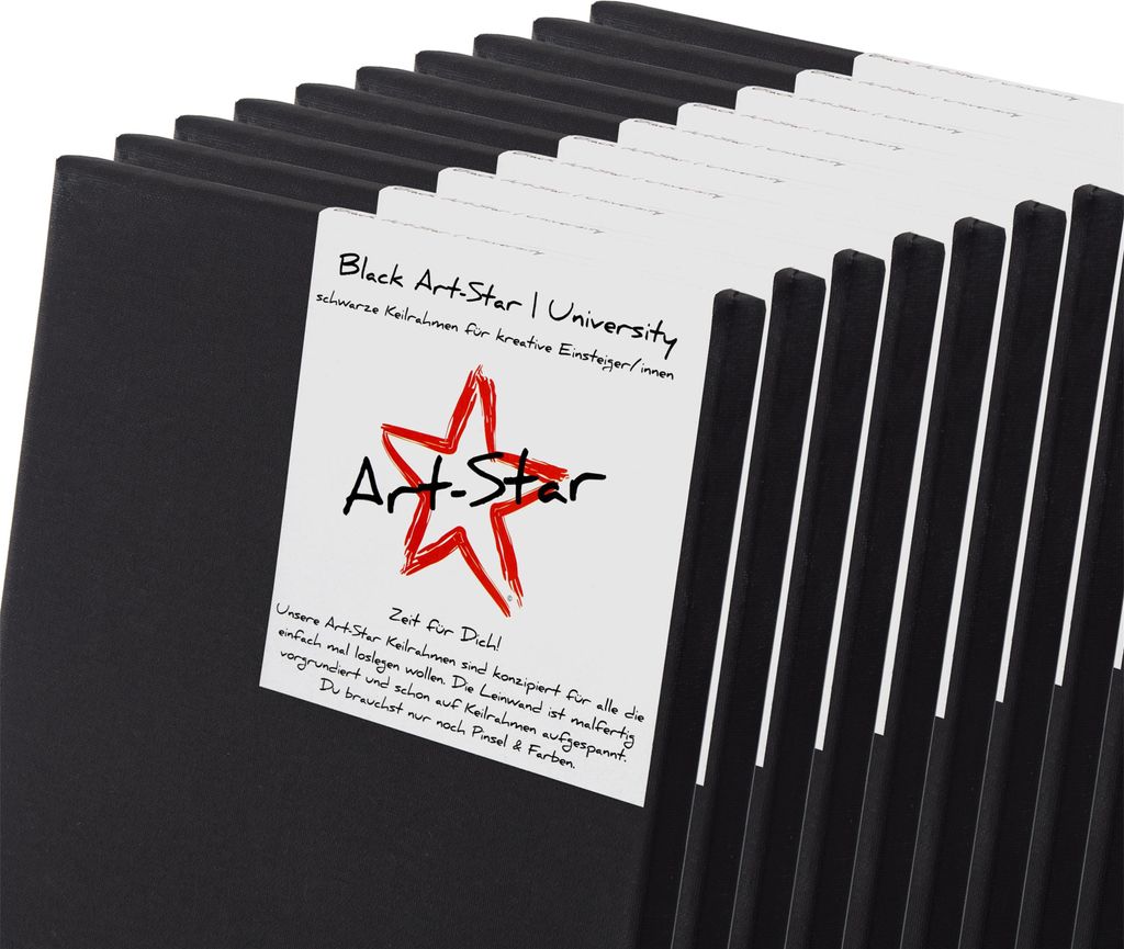 20 ART-STAR UNIVERSITY BLACK LEINWÄNDE 20x20 cm | bespannte Keilrahmen