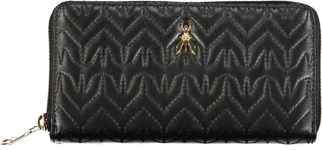 Portefeuille Femme Noir Patrizia Pepe Compact et Sécurisé en Cuir
